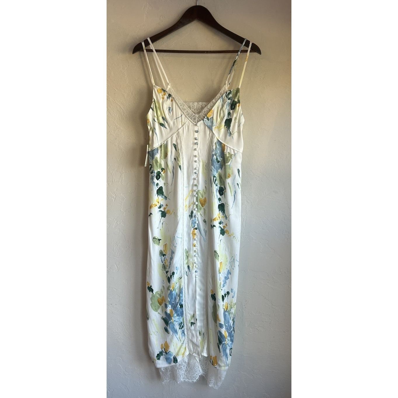 Anthropologie Lace Button Front Slip Dress 8 Nwt Feminine Coquette Romantic